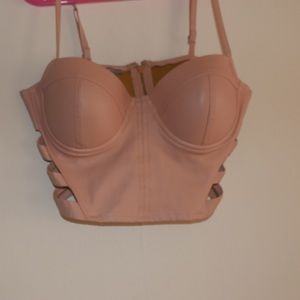 Faux leather bralette